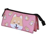 Oh my pop shiba-estuche portatodo triple, rosa, 23 x 11 cm
