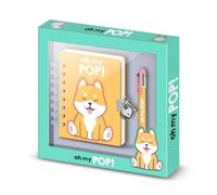 Oh My Pop Shiba-Pack de Diario A5 + Bolígrafo de 6 Colores, Multicolor