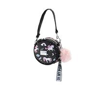 Oh My Pop! Unicorn-Bolso Redondo Pequeño, Negro
