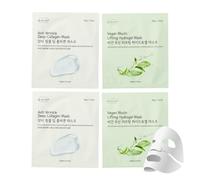 Oh My Pure Ohmypure K-Beauty - Mascarilla facial de hidrogel de colágeno de lujo, paquete de 2 antiarrugas, paquete de 2 unidades de mucina vegana (muestra 4)