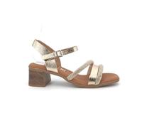 Oh! My Sandals - 5905 Sandalias Mujer 5005 - Pala con Tiras de Piel y Pedrería, Tacón Medio 5 cm, Plantilla Gel Microfibra, Cómodas y Elegantes Primavera Verano 2026 Mujer Color: Champa