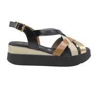 Oh! My Sandals - 5960 Sandalias Mujer - Cuña 5 cm, Tiras de Piel Multicolor, Plantilla Gel Microfibra, Cómodas y Elegantes Hechas en España MUJER color: NEGRO COMBI talla: 37