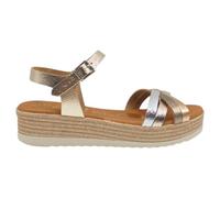 Oh! My Sandals - 6010 Zara Sandalias de Mujer cómodas con Plataforma Ligera y Plantilla Gel, Fabricadas en españa Mujer Color: CHAMPAN Talla: 36