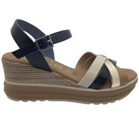 Oh! My Sandals Sandalias de Cuña Mujer 6004 Marino - Piel Charol, Plataforma Cómoda y Diseño Elegante - Mujer color: Marino talla: 37
