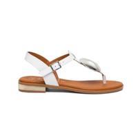 Oh! My Sandals Sandalias esclavas de Piel 5864 blanco para mujer - Sandalias de dedo y Correa Ajustable - Mujer color: blanco talla: 37