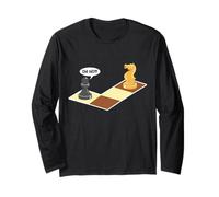 Oh No Funny Jaque Mate Ajedrez Grandmaster Cuchillo Amante del ajedrez Manga Larga