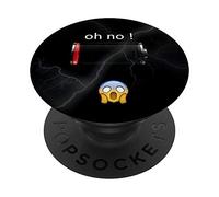 Oh no - Teléfono Celular Está Punto de Morir Gracioso Negro PopSockets Agarre y Soporte para Teléfonos y Tabletas