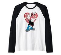 Oh Popeye The Sailor Man Olive OYL Love Día de San Valentín Camiseta Manga Raglan