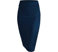 Oh! Pretty Faldas de tubo para mujer, cintura elástica, falda midi para mujer, falda de lápiz negra, longitud a la rodilla, falda de lápiz, faldas de mujer, varios colores, tallas grandes 8-22, azul