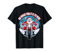 Oh, qué Divertido es Andar en Moto, un Divertido Motero de Papá Noel Camiseta