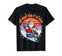 Oh, qué Divertido es Andar en Moto, un Divertido Motero de Papá Noel Camiseta