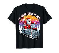 Oh, qué Divertido es Andar en Moto, un Divertido Motero de Papá Noel Camiseta