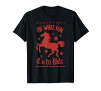 Oh, qué divertido es montar caballo de Navidad occidental Navidad mujeres Camiseta