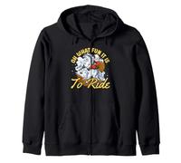 Oh Qué Divertido Es Montar Feliz Navidad Santa Claus Montando Sudadera con Capucha