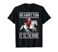 Oh, qué Divertido es Montar un suéter Feo de Navidad a Caballo Camiseta