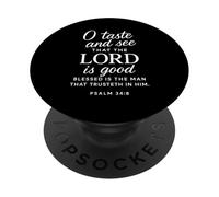 Oh Sabor Y Mira Que El Señor Es Bueno Salmo 34:8 Escritura PopSockets PopGrip Adhesivo