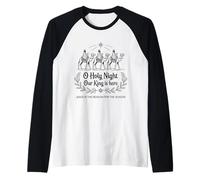 Oh Santa Noche Nuestro Rey Está Aquí Jesús Navidad Cristiano Camiseta Manga Raglan