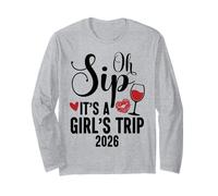 Oh Sip It's a Girls Trip 2026 Girls Weekend Travel Vacation Manga Larga