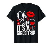 Oh Sip It's a Girls Trip Cata de vinos Vacaciones Despedida de Soltera Camiseta gráfica económica