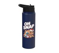 Oh Snap Bingo Jugador Navidad Bingo de jengibre Stainless Steel Insulated Water Bottle
