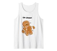 Oh Snap Gingerbread Man Funny Christmas Hombres Mujeres Niños Navidad Camiseta sin Mangas