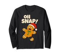 Oh Snap Gingerbread Man Funny Christmas Men Women Kids Manga Larga