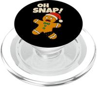 Oh Snap Gingerbread Man Funny Christmas Men Women Kids PopSockets PopGrip para MagSafe