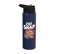Oh Snap Gingerbread Man Fútbol Navidad Stainless Steel Insulated Water Bottle