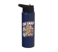 Oh Snap Gingerbread Man Navidad Fútbol Stainless Steel Insulated Water Bottle