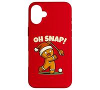Oh Snap Gingerbreadman Golfer Funny Golf Christmas Men Women Carcasa para iPhone 16 Plus