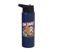 Oh Snap Hombre de jengibre Golfista Golf Navidad Golf Golf Stainless Steel Insulated Water Bottle