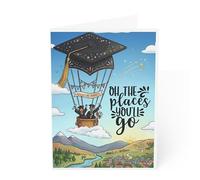 Oh The Places You'll Go - Tarjeta de graduación inspiradora para él o ella, escuela secundaria, universidad, recuerdo de graduación universitaria, tarjeta de felicitación de graduación para graduado