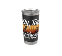 Oh The Places You'll Throw Loves Disco volador de golf Frisbee Vaso térmico de acero inoxidable de doble pared