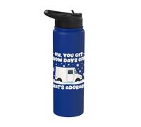 Oh, tienes días de nieve libres, divertido empleado postal de correo navideño Stainless Steel Insulated Water Bottle