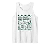 Oh, Ven, déjanos adorarlo Christian Christmas Retro Holiday Camiseta sin Mangas