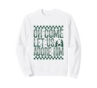 Oh, Ven, déjanos adorarlo Christian Christmas Retro Holiday Sudadera