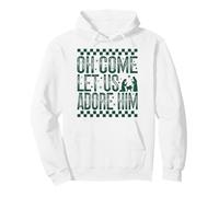 Oh, Ven, déjanos adorarlo Christian Christmas Retro Holiday Sudadera con Capucha