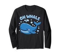 Oh Whale Juego de Palabras Ocean Orca Sea Aquarium Cute Funny Animal Manga Larga