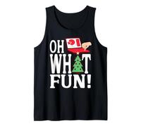 Oh What Fun Humor Navideño de Oficina y Laptop Camiseta sin Mangas