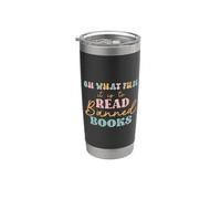 Oh What Fun it is to Read Banned Books and Coffee Fight Evil Vaso térmico de acero inoxidable de doble pared