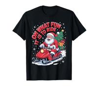 Oh What Fun It Is To Ride Cute Santa Snowmobile Christmas Camiseta