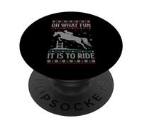 Oh What Fun It Is To Ride Horse Ugly Horse Suéter de Navidad PopSockets PopGrip Adhesivo