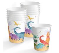 OH YEAH - 10 Unidades - Vaso Cartón Desechable Fiesta Baby Dinos - 270 cc - Platos, Vasos, Servilletas y Mantel - Decoración Mesa Cumpleaños Infantil - Diseño Dino - Celebraciones y Fiestas Temáticas