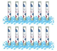 OH YEAH - 12 Unidades - Cañón Confeti Azul - 30 cm - Fiestas y Celebraciones - Ideal para Bodas, Cumpleaños, Eventos, Revelación de Género y Despedidas - Gran Potencia de Alcance - FÁCIL DE USAR