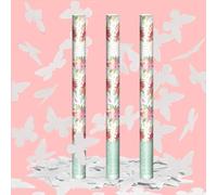 OH YEAH - 12 Unidades - Cañón Confeti Mariposas Blancas 60 cm - Confeti Color Blanco - Boda - Papel Biodegradable - Fiesta - Eventos - Cañón Fiesta 60 cm - FÁCIL USO (Mariposas, 12 Unidades)