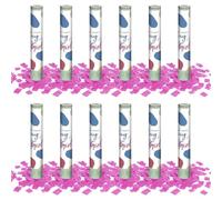 OH YEAH - 12 Unidades - Cañón Confeti Rosa - 30 cm - Fiestas y Celebraciones - Ideal para Bodas, Cumpleaños, Eventos, Revelación de Género y Despedidas - Gran Potencia de Alcance - FÁCIL DE USAR