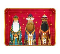 OH Yeah - 2 Unidades Bandeja Rectangular Reyes Magos Cartón Desechable 25 x 34 cm - Decoración Temática Navideña de Reyes Magos - Diseño Festivo Navideño - Celebración Noche de Reyes