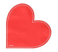 OH YEAH - 20 Servilleta Papel Doble Capa Forma Corazón Rojo - 33 x 33 cm - Decoración Mesa San Valentín - Valentines Day - Vajilla San Valentín - Mesa para Enamorados - DISEÑO ÚNICO