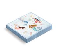 OH YEAH - 20 Servilletas Papel Doble Capa Sirenas - 33 x 33 cm - 20 unidades - Servilletas Formas Cumpleaños - Decoración Mesa Fiestas Infantiles - PAPEL DOBLE CAPA