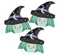 OH YEAH - 3 unidades Globo Foil Bruja Halloween - 70 cm - Apto Helio - Decoración Terror - Globo Foil Brujeria - Accesorios Decoración Pared Halloween - FÁCIL DE HINCHAR